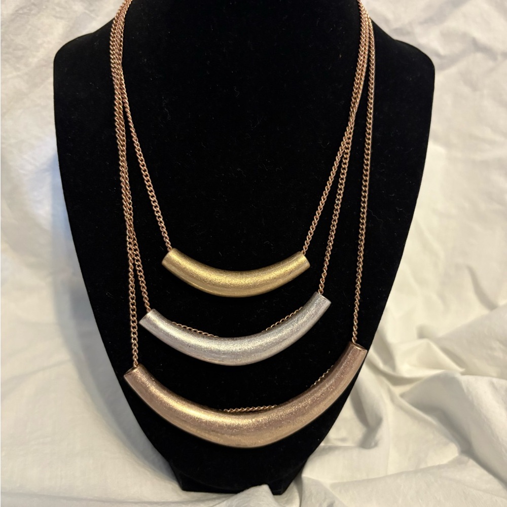 Elegant Gold and Silver Layered Necklace Set